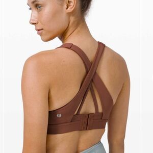 EUC Lululemon Stash it All Bra Sz 4 Training CrossFit Burndt Orange Support